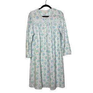 Miss Elaine Floral Lightweight Long-Sleeve Nightgown Size Small Comfy Sleepwear